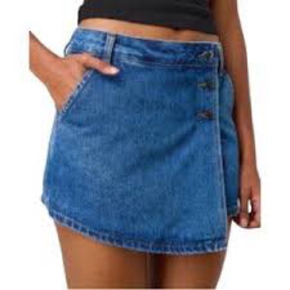 faux wrap denim skirt stitch fix